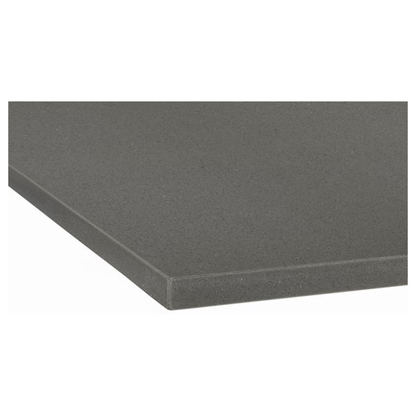 KASKER Cubierta de cocina a medida, Gris oscuro efecto piedra/cuarzo, 1 m²x2.0 cm