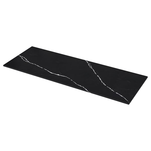 KASKER Cubierta de cocina a medida, negro mate/efecto mármol cuarzo, 1 m²x2.0 cm