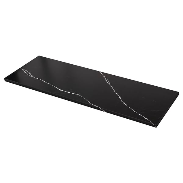 KASKER Cubierta de cocina a medida, negro mate/efecto mármol cuarzo, 1 m²x4.0 cm