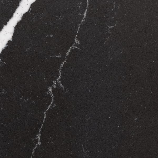 KASKER Cubierta de cocina a medida, negro mate/efecto mármol cuarzo, 1 m²x4.0 cm