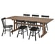 KLIMPFJÄLL / NORRARYD Juego de comedor 6 sillas, café/negro, 240x95 cm