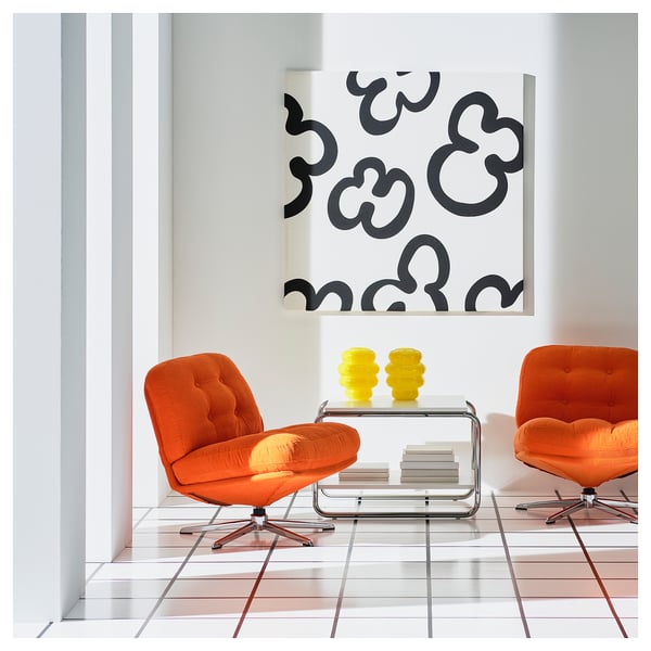 KLIPPBRÄCKA Tela precortada, blanco/negro, 150x300 cm