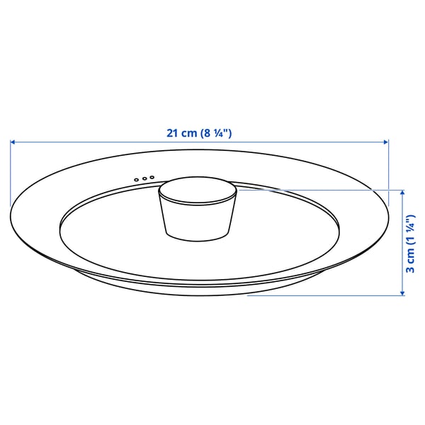 KLOCKREN Tapa, vidrio, 21 cm