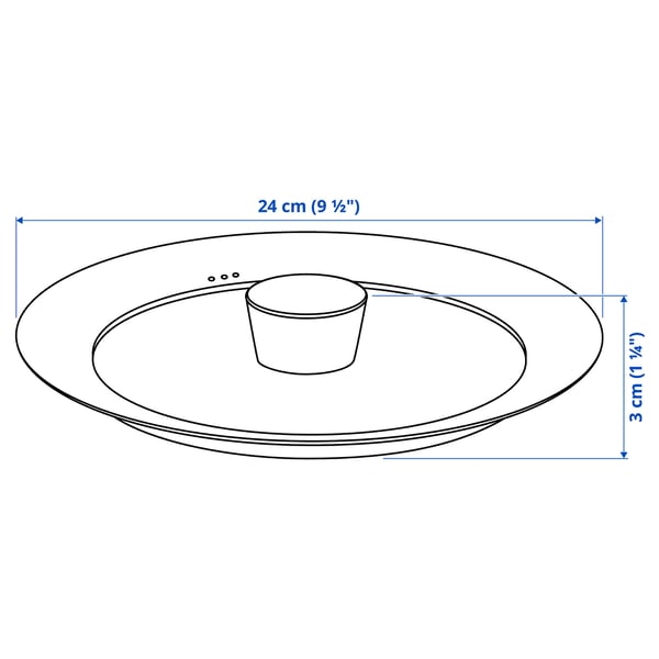 KLOCKREN Tapa, vidrio, 24 cm