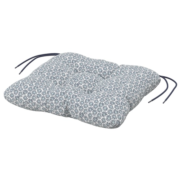 KLÖSAN Cojín silla de exterior, azul, 36x32 cm