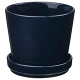 KLOTLÖNN Macetero con plato, interior/exterior/petróleo, 12 cm