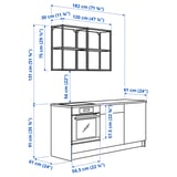 KNOXHULT Combinación muebles de cocina, blanco, 180x61x220 cm