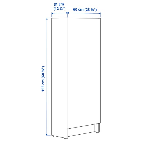 KNOXHULT Mueble alto con puerta, efecto roble, 60x31x153 cm