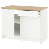 KNOXHULT Mueble base con puertas y cajón, blanco estructura, 120 cm
