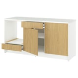 KNOXHULT Mueble base con puertas y cajón, efecto roble, 180 cm
