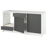 KNOXHULT Mueble base con puertas y cajón, Gris oscuro, 180 cm