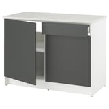 KNOXHULT Mueble base con puertas y cajón, Gris oscuro, 120 cm