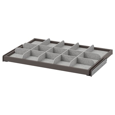 KOMPLEMENT Bandeja extraíble con separador, gris osc/gris claro, 75x58 cm