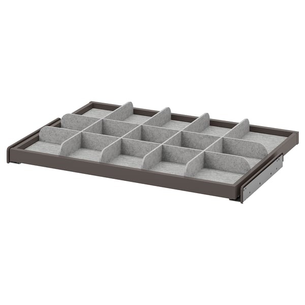 KOMPLEMENT Bandeja extraíble con separador, Gris oscuro/gris claro, 75x58 cm