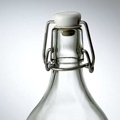 KORKEN Botella con tapa, vidrio incoloro, 0.5 l