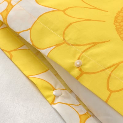 KRANSMALVA Funda plumón con 2 fundas almohada, amarillo, 240x220/50x60 cm