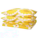 KRANSMALVA Funda plumón con 2 fundas almohada, amarillo, 240x220/50x60 cm