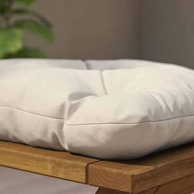 KUDDARNA Cojín silla de exterior, beige, 36x32 cm