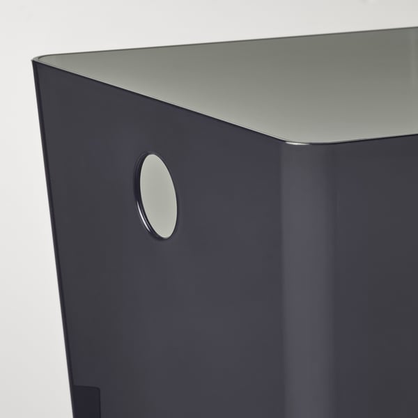 KUGGIS Caja, transparente negro, 18x26x15 cm