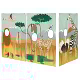 KURA Cortina para cama, multicolor/animales en la sabana