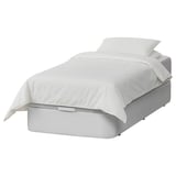 KVITSÖY Cama baúl tapizada, Bomstad blanco, 90x190 cm