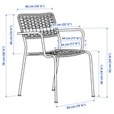LÄCKÖ Silla con apoyabrazos para terraza, gris osc