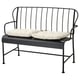 Opción: LÄCKÖ Sofá 2 cuerpos de terraza, gris/Kuddarna beige