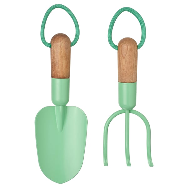 LÄRKAR Jardinería, set de 2, abedul/pequeño menta
