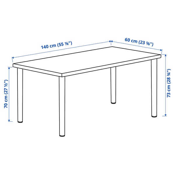 LAGKAPTEN / ADILS Escritorio, blanco/negro, 140x60 cm