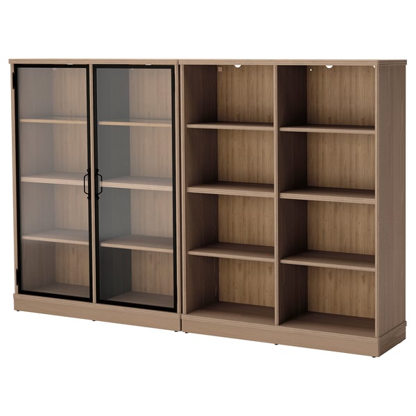 LANESUND Mueble de almacenamiento, café, 242x37x152 cm