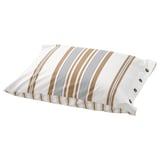 LAPPDUNÖRT Funda de almohada, blanco/café/rayas, 50x60 cm