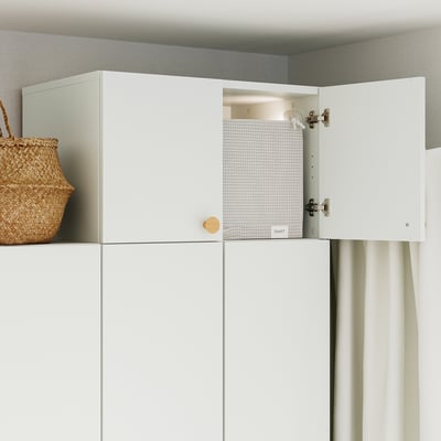 LASTARE Altillo con puertas, blanco, 60x42x36 cm