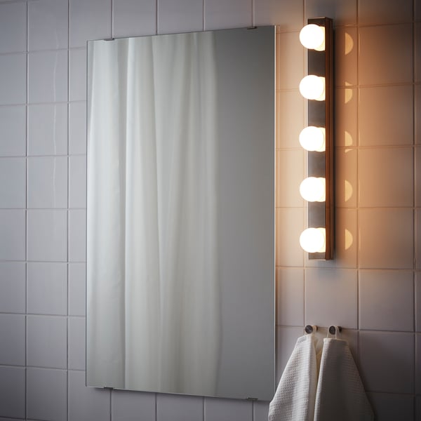 LEDSJÖ Lámpara de pared LED, acero inoxidable