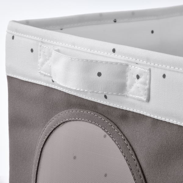 LEN Caja, gris/lunares blanco, 25x37x22 cm