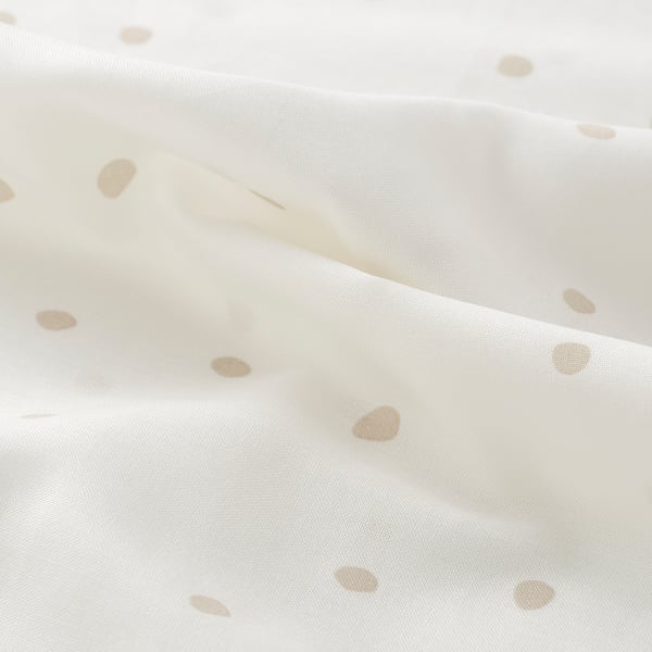 LEN Funda plumón y funda almohada cuna, blanco beige/motivo lunar, 110x125/35x55 cm