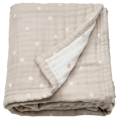 LEN Manta, blanco beige/motivo lunar Muselina, 80x100 cm