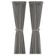 LENDA Cortinas con abrazadera, 1 par, Gris oscuro/con cinta de fruncir, 140x250 cm