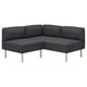 LILLEHEM So2 esquinero modular, Gunnared Gris oscuro/madera