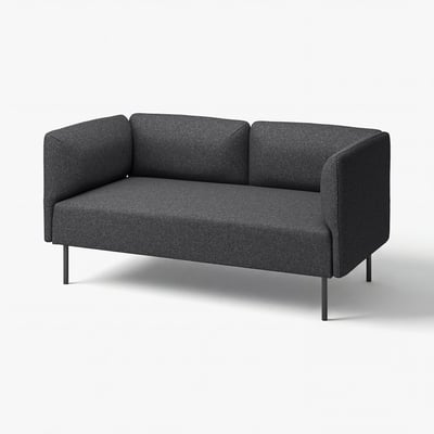 LILLEHEM Sofá modular 2 cuerpos, Gunnared/Gris oscuro metal