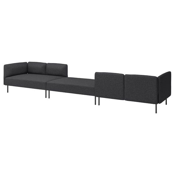 LILLEHEM Sofá modular 6p, Gunnared/Gris oscuro metal