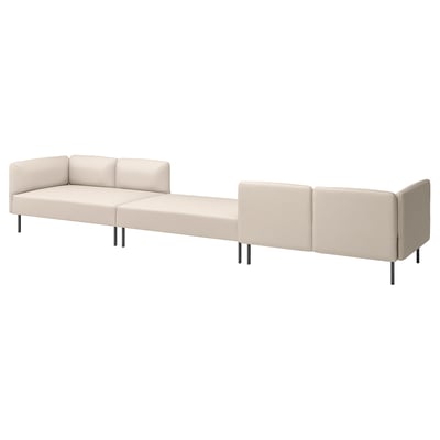 LILLEHEM Sofá modular 6p, Vissle/beige metal