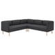 LILLEHEM Sofá modular esquinero 4, Gunnared Gris oscuro/madera