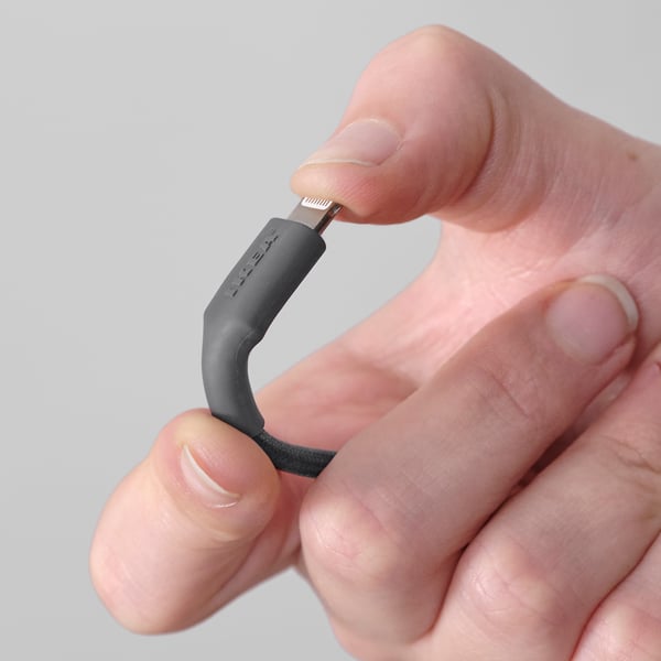 LILLHULT Cable USB-A a Lightning, gris osc, 1.5 m