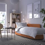 LINDÅKRA Sofá cama 2 cuerpos, Knisa naranjo