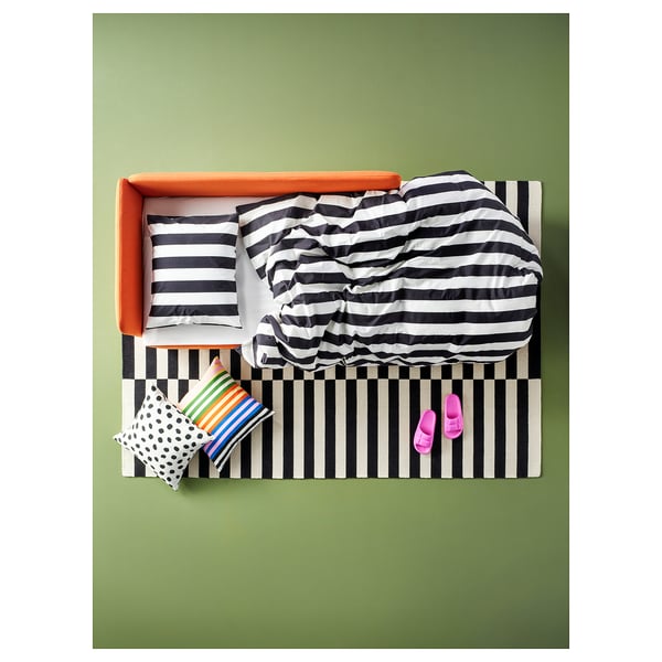 LINDÅKRA Sofá cama 2 cuerpos, Knisa naranjo