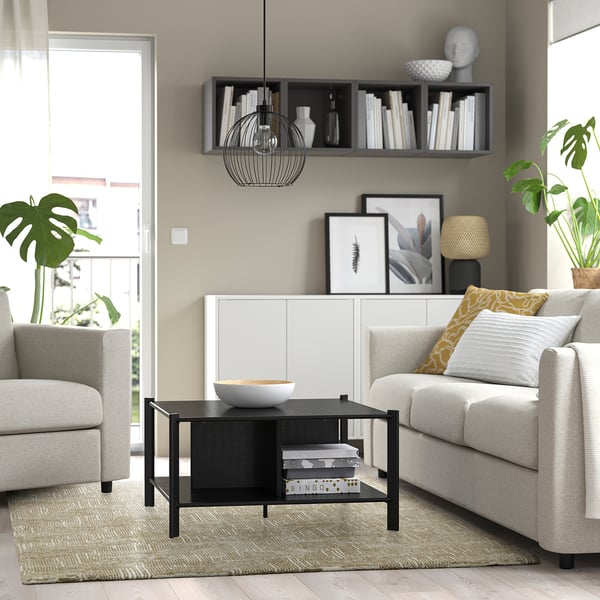LINJEPLATS Alfombra pelo corto, beige/color hueso, 160x230 cm