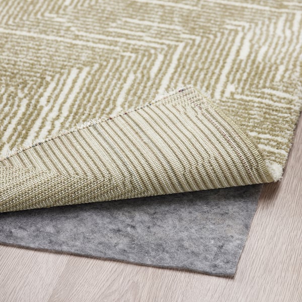 LINJEPLATS Alfombra pelo corto, beige/color hueso, 160x230 cm