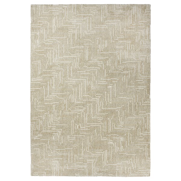 LINJEPLATS Alfombra pelo corto, beige/color hueso, 160x230 cm