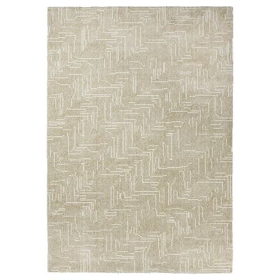 LINJEPLATS Alfombra pelo corto, beige/color hueso, 160x230 cm