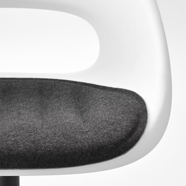 LOBERGET / MALSKÄR Silla sala reuniones, blanco negro/Gris oscuro